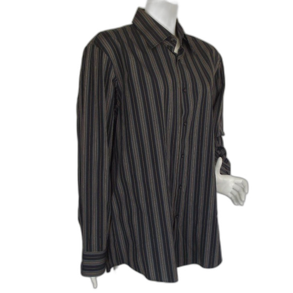 HUGO BOSS Shirt, 17/34-35, Dark Stripes, Long sleeves, Standard collar - Picture 2 of 13